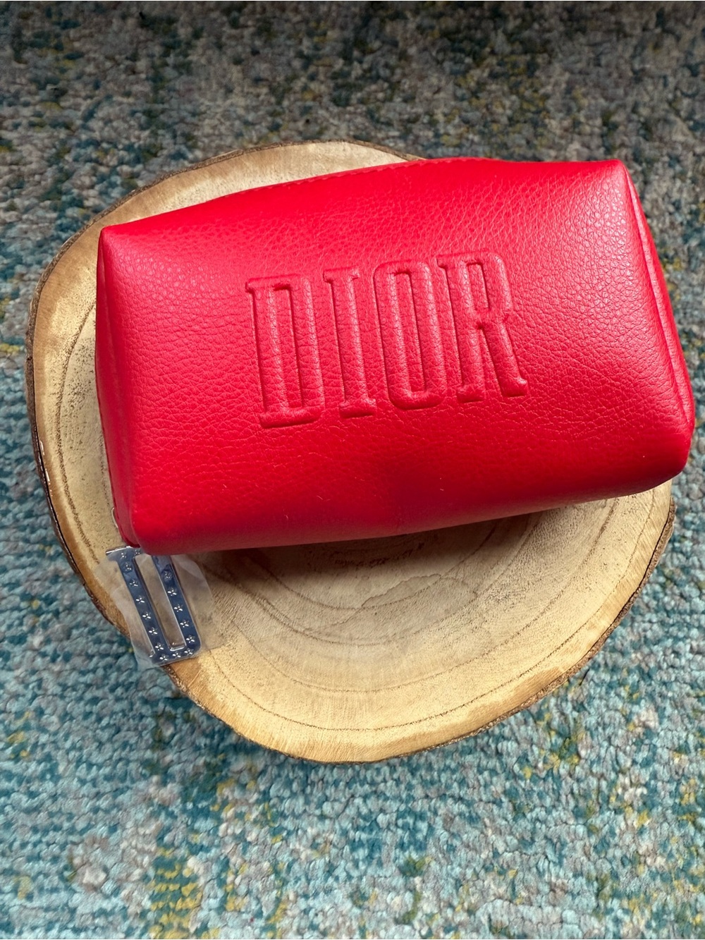 NWOT Dior Beauty red logo small makeup bag